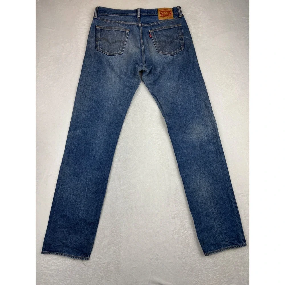 Levis 501 Original Fit Mens 36x40 Jeans Blue Grungy Washed Denim HighLow Fade